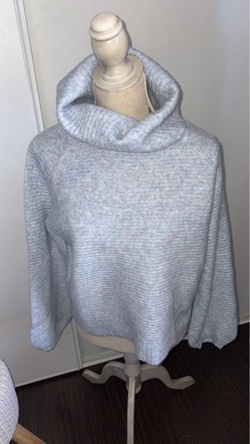 ONLY - Pull col bénitier Neuf avec étiquette- Taille M - Bleu Mélange