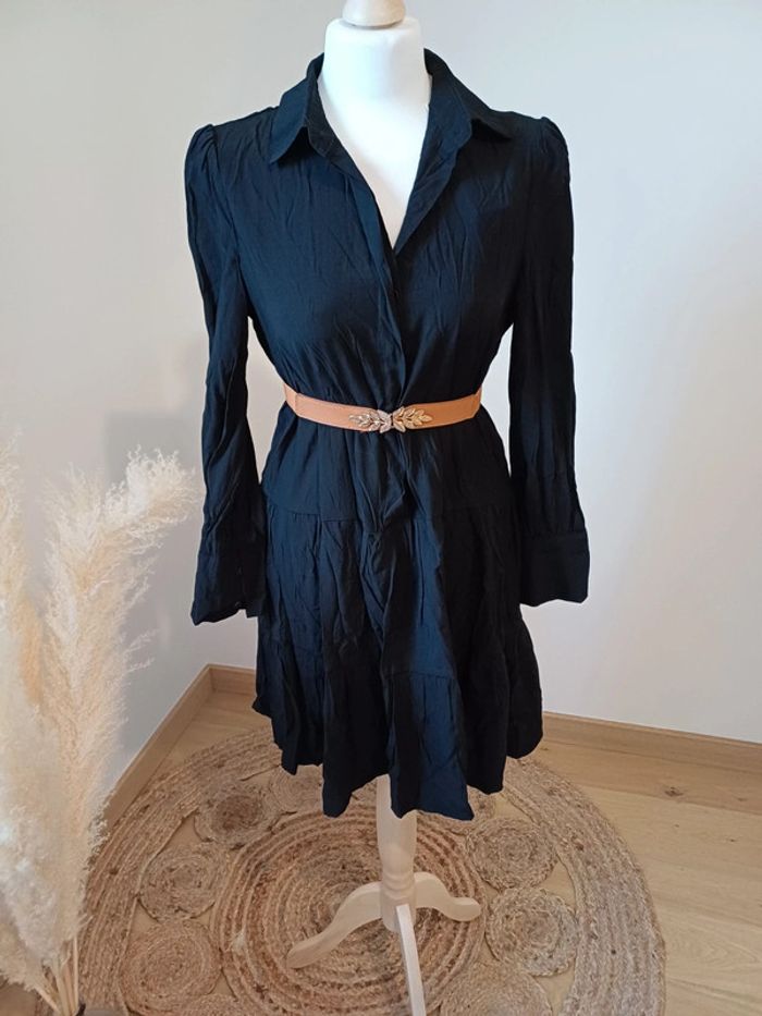 Petite robe noire boutonnée neuve Yehwang taille S/M 36/38