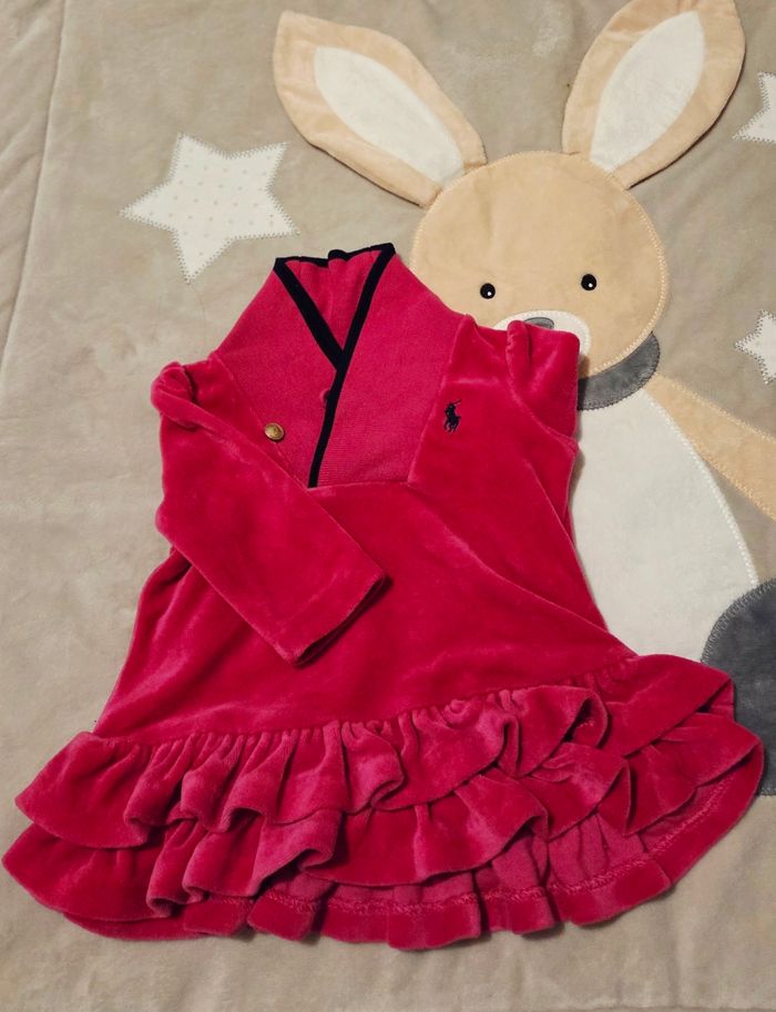 Robe chaude d'hiver en velours bébé fille 3 mois - photo numéro 3