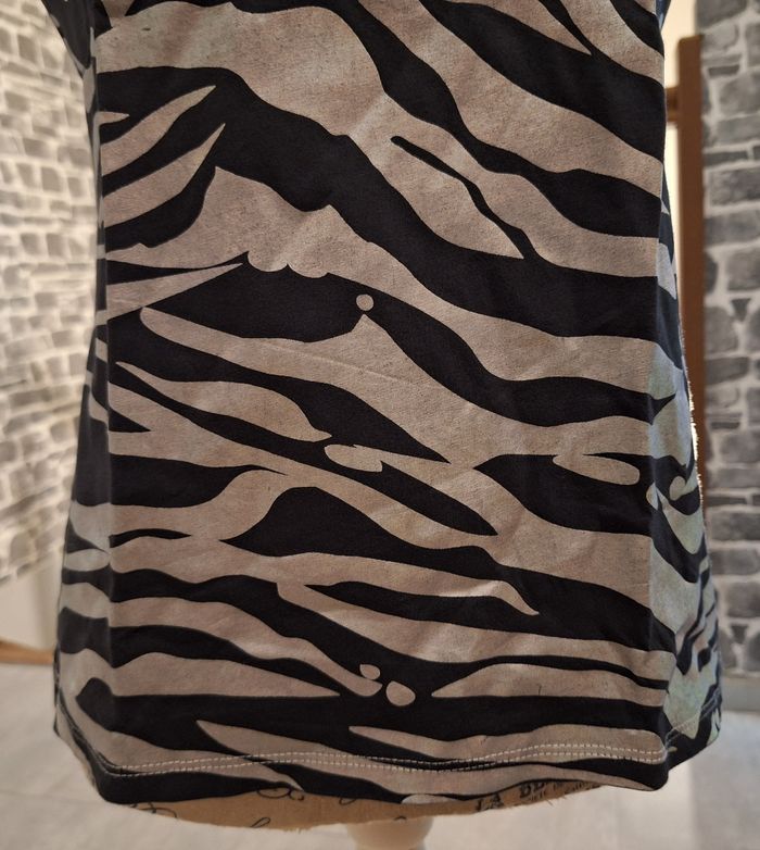 Tee-shirt Kenzo Kids noir zébré argenté - photo numéro 3