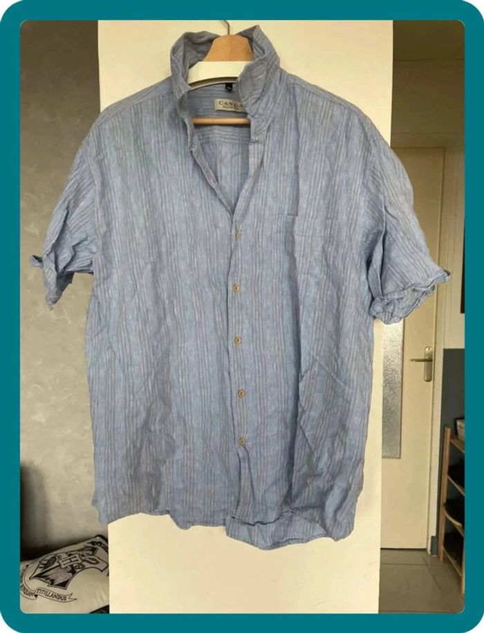 Chemise à rayures bleu