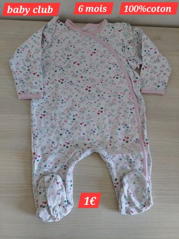 Grenouillère légère fille 6mois 