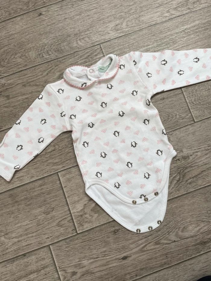 Body col Claudine pingouin mes petits cailloux 6 mois