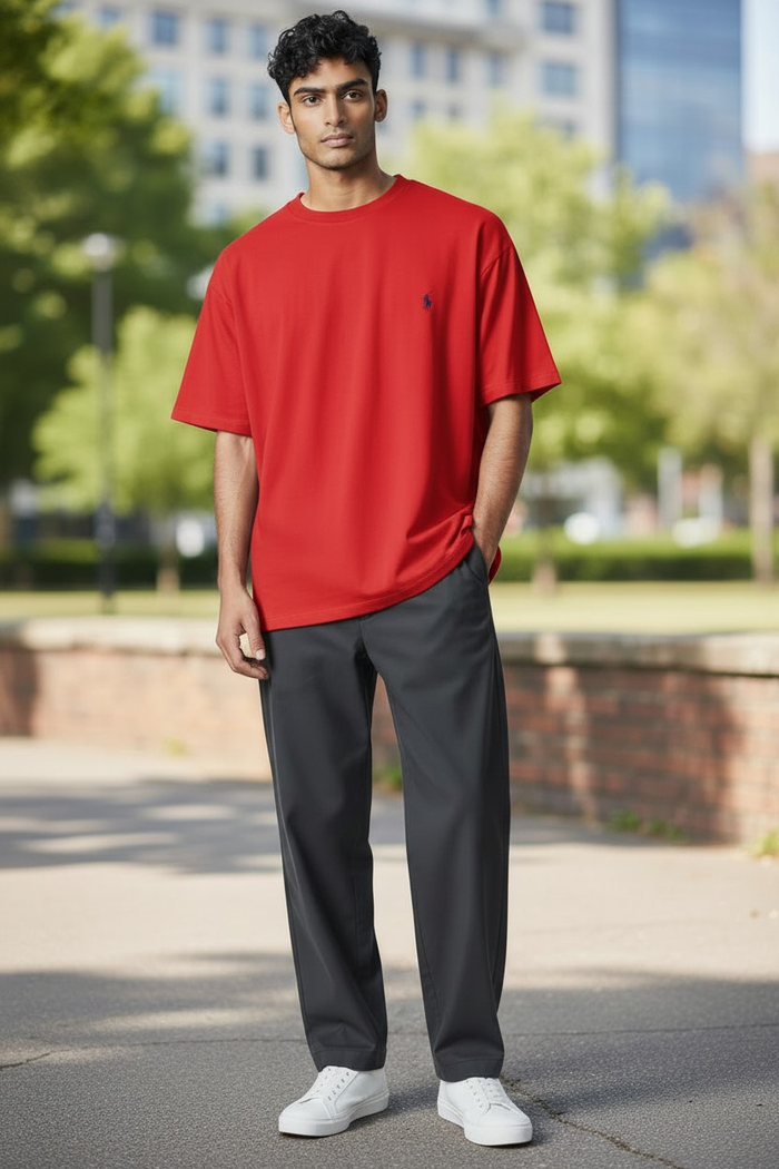 Tee Shirt Ralph Lauren pour homme - Taille L - Rouge logo brodé noir - Neuf - photo numéro 4