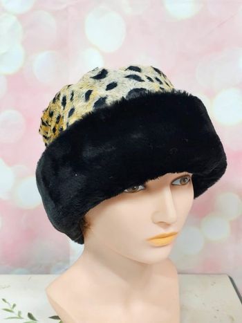 chapeau toque vintage rétro pinup rockabilly léopard made in france