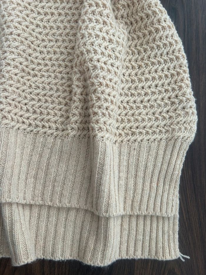 Pull grosse maille beige marron clair TU - photo numéro 4