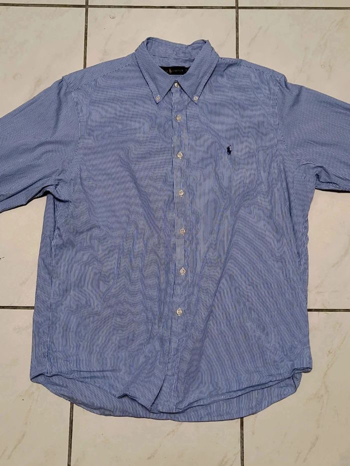 Chemise Ralph Lauren rayée bleue et blanche – Taille XL (équivalent L/XL EU) - photo numéro 7