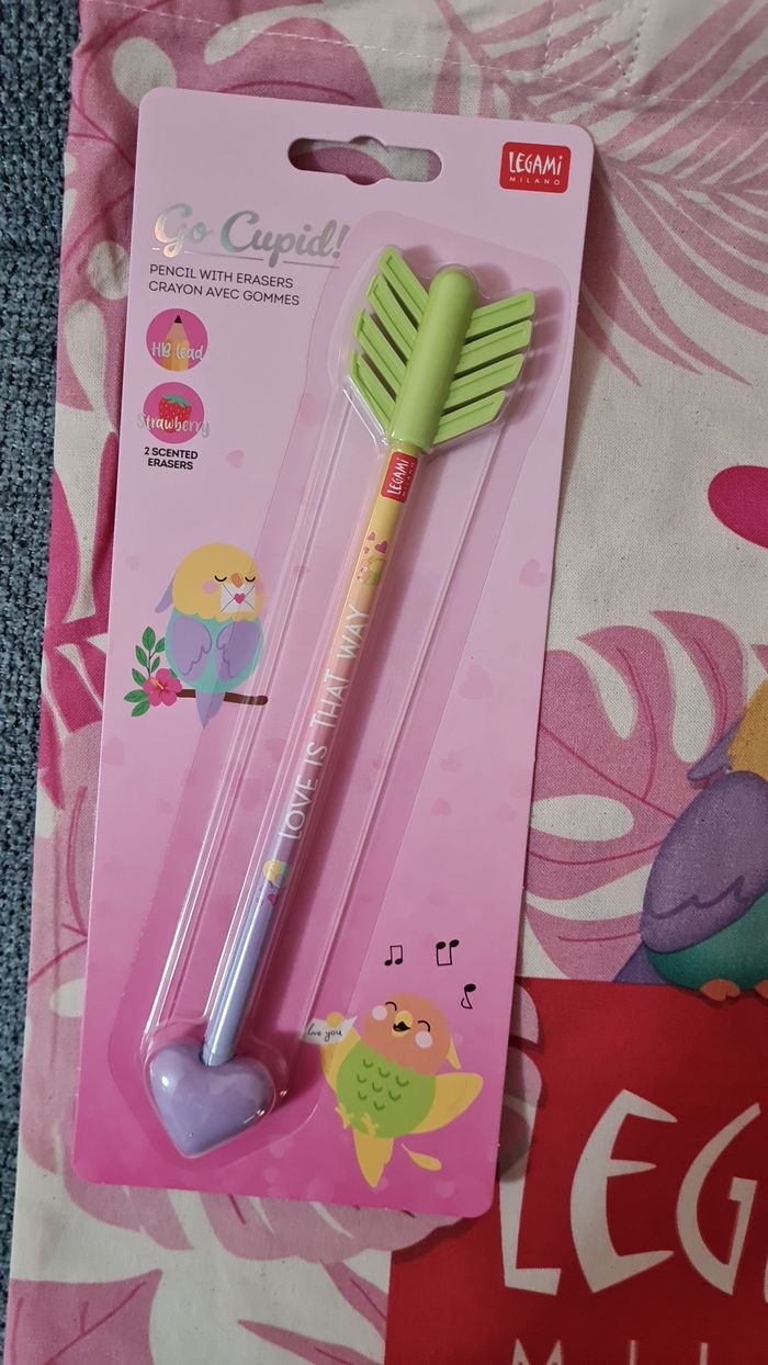 Legami Saint Valentin 2026 Set de 2 Stylos effaçables + Crayon HB + Tote Bag Oiseaux Amoureux - photo numéro 6