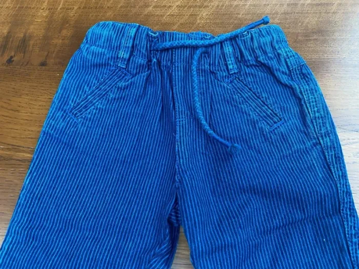 Pantalon rayé bleu Cyrillus 9 mois - photo numéro 3