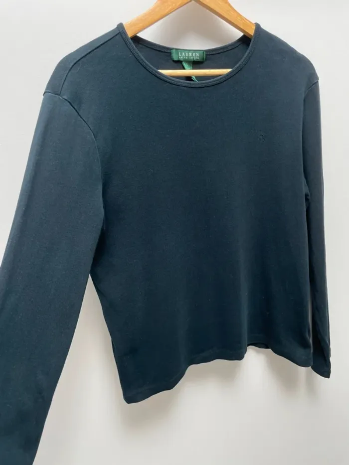 Lauren Ralph Lauren Haut Manches Longues Côtelé Ribbed - Taille L Femme - black Noir - photo numéro 5