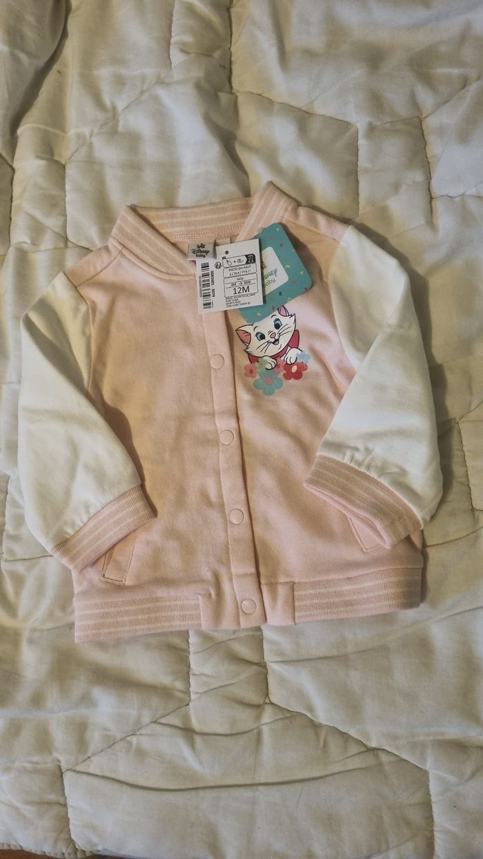 Sweat rose blanc Marie disney 12 mois