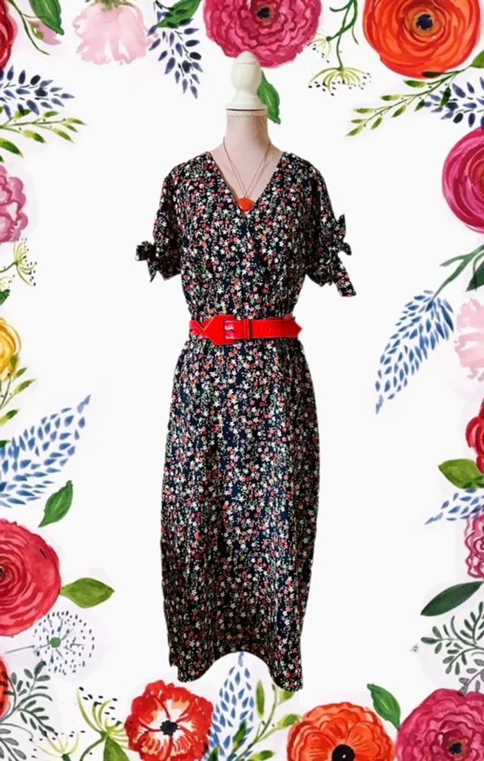 🌺🌿Jolie robe champêtre 38/40 motif liberty cottagecore bohemian floral dress🌸🌿 - photo numéro 2