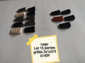 Lego lot 15 pentes grilles 2x1x2/3 réf 61409