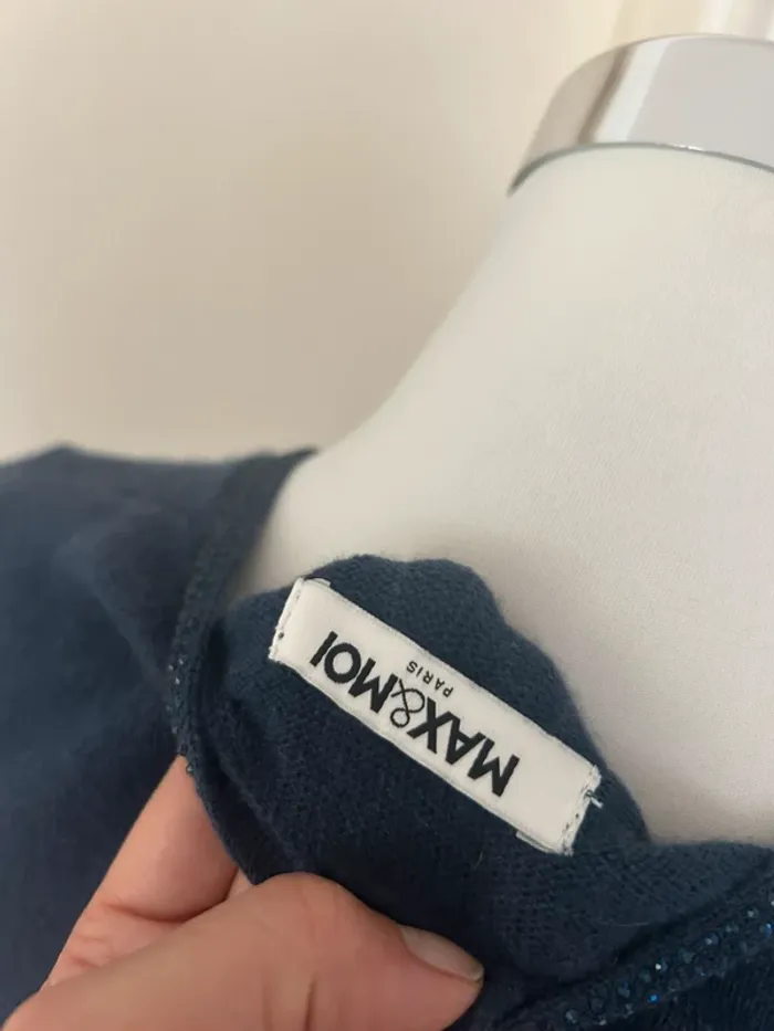 Max & Moi pull bleu Laine et cachemire, taille 36 - photo numéro 7