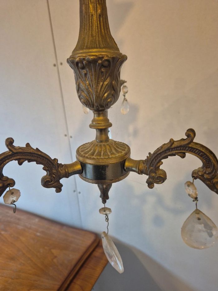 suspension ou luminaire vintage a pampilles - photo numéro 4