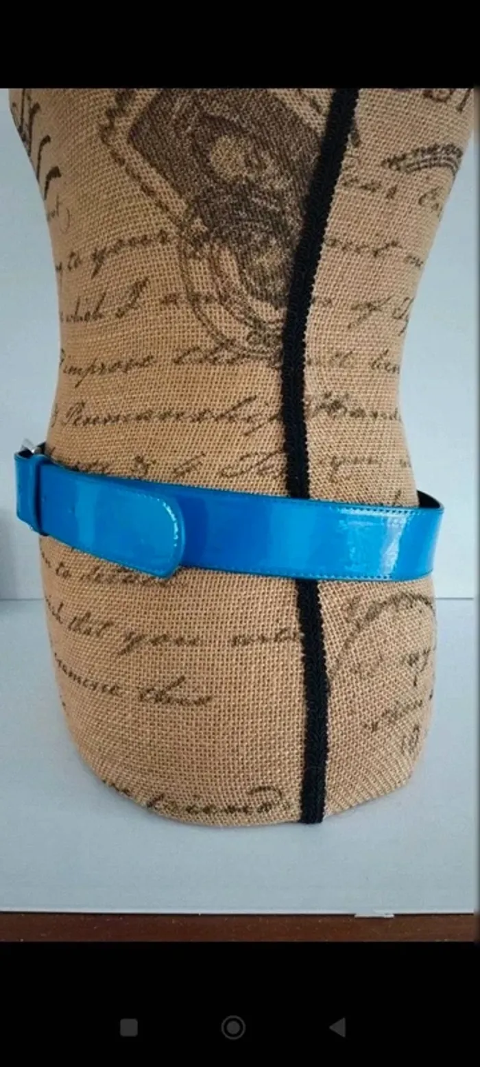 Ceinture bleu boucle argenté femme 95 cm - photo numéro 4