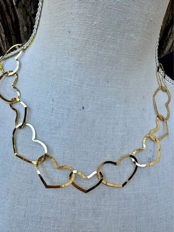 Collier réglable tout en cœurs entrelacés xl acier inoxydable or