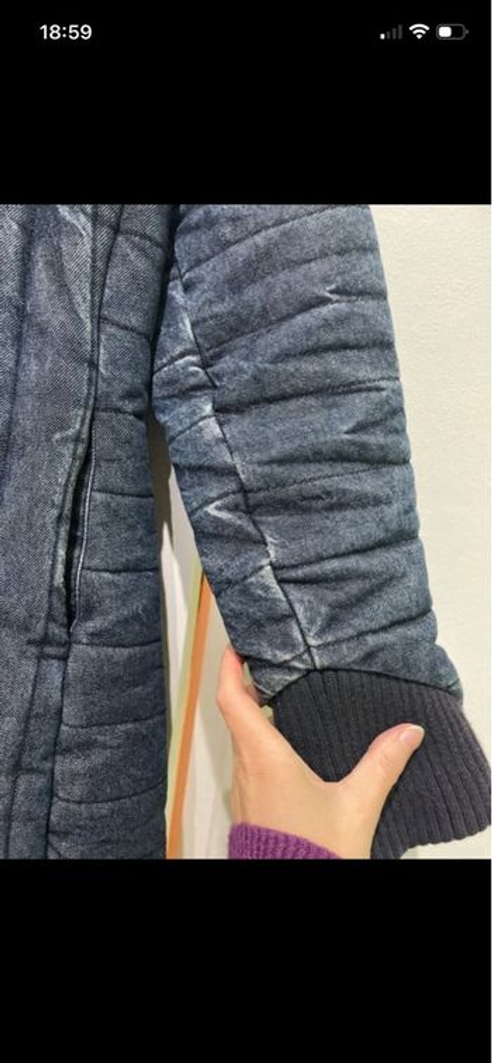 Doudoune longue en jean, marque lady soul taille M - photo numéro 4