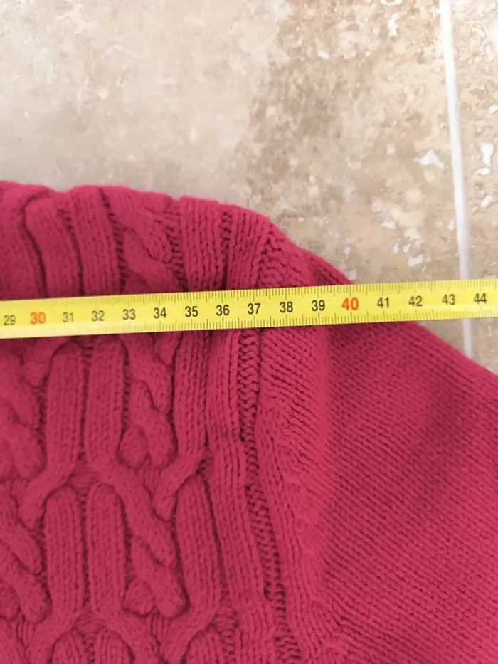 Joli pull col rond rose femme taille L Tommy Hilfiger avec logo et manches longues - photo numéro 6