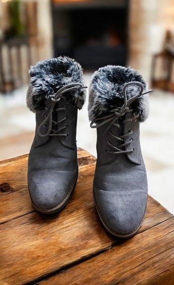 Bottines d’hiver en suédine grise – Taille 38