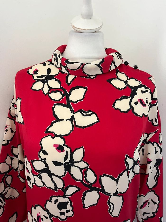 Robe Darine rose rouge à fleurs Zara S - photo numéro 3