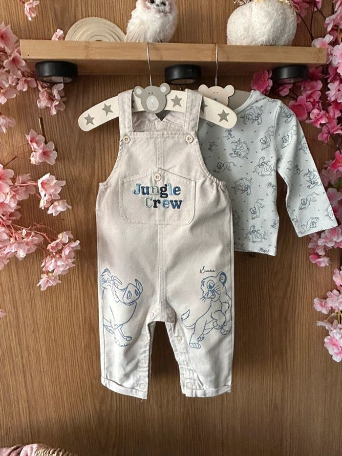 Salopette/t-shirt ML taille 80 cm