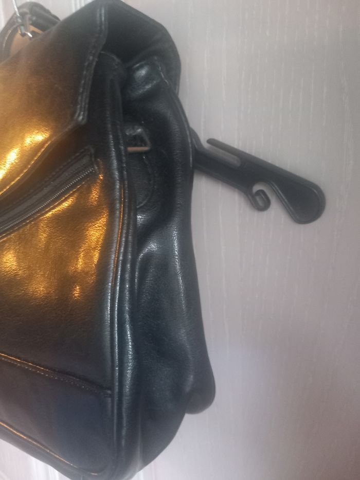 Sac à main noir simili cuir Phoenix - photo numéro 4