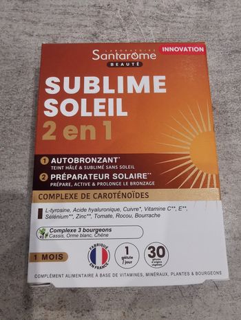 Complement alimentaire  sublime soleil 2 en 1  santarome