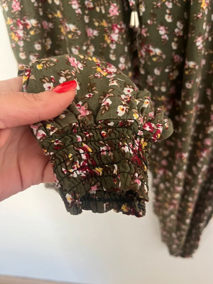 Pantalon kaki fleuri décontracté taille unique - photo numéro 6