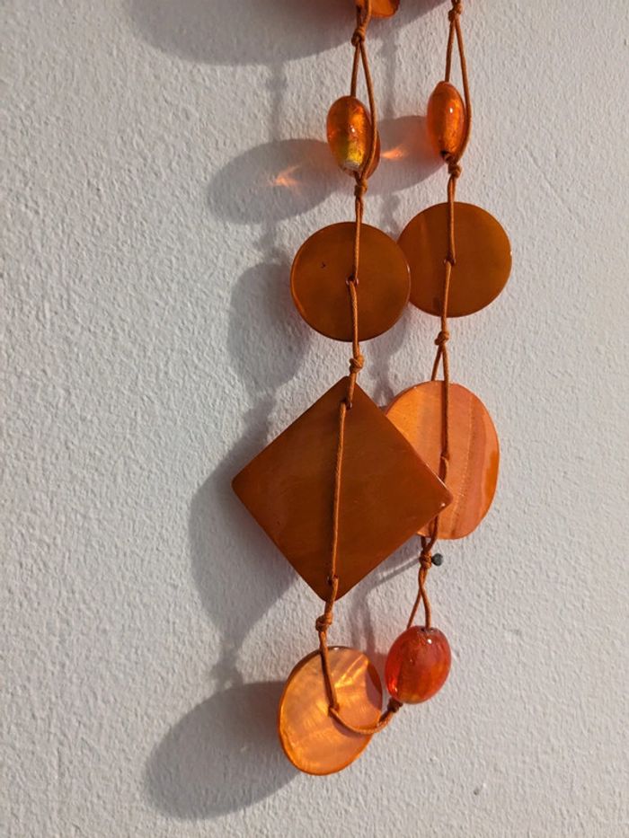 Collier sautoir Orange nacre - photo numéro 2