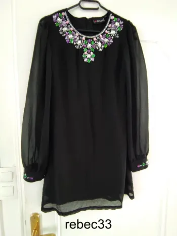 Haut tunique blouse manches longues strass