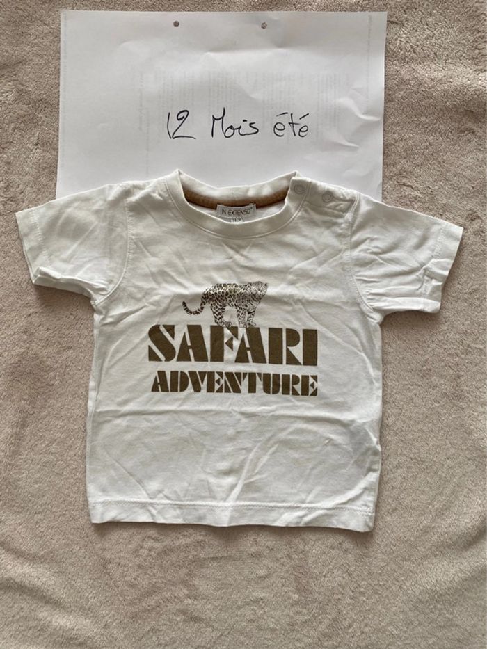 Lot 2 T-shirts 👕 et 2 chemises 👔 manches courtes - 12 mois - Obaïbi - TBE - photo numéro 14