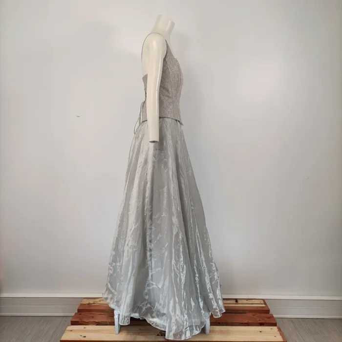 Robe corset argentée grise et dentelles - Savoy's taille M estimé A056 - photo numéro 8