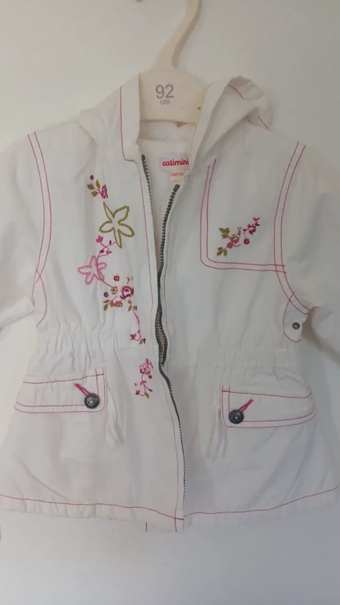 Manteau catimini blanc mi saison 12 mois fille - photo numéro 2