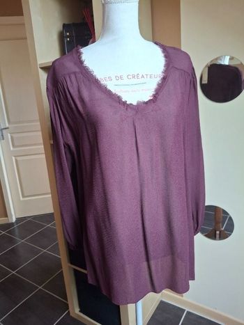 Blouse voile prune violine neuve