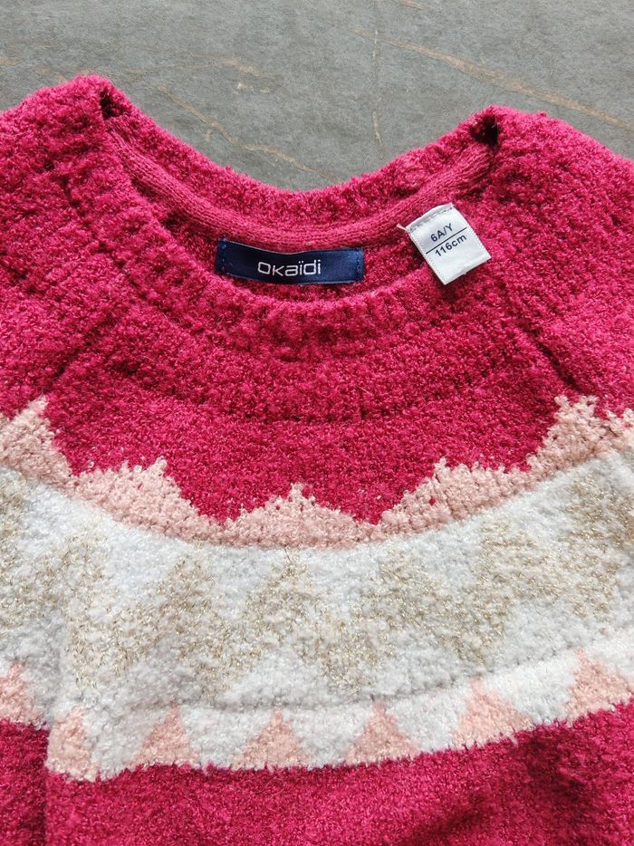 Pull d'hiver prune Okaïdi 6 ans - photo numéro 3