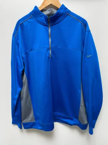 Nike Golf Tour Performance Therma-Fit Blue Pullover 1/4 Zip Athletic Jacket Mens Size XXL