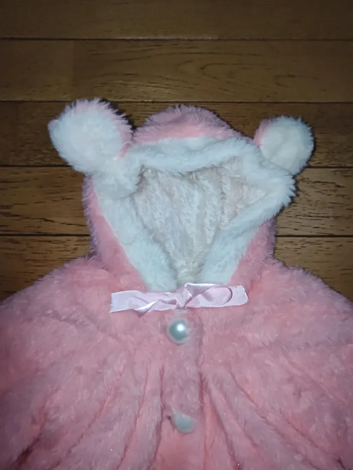 Manteau épais tout doux avec capuche à oreilles 80cm - photo numéro 3