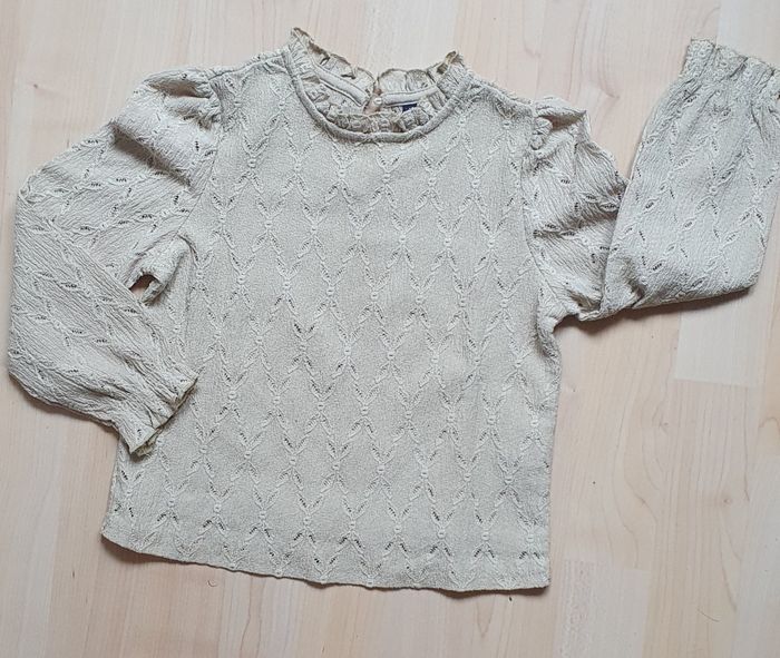 Petit haut vert à broderies anglaises + Jean slim foncé (4ans) / Marques diverses - photo numéro 2