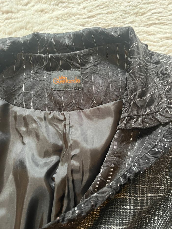 Ensemble habillé Julie Guerlande – Veste & pantalon gris foncé à motifs, taille 44 - photo numéro 2