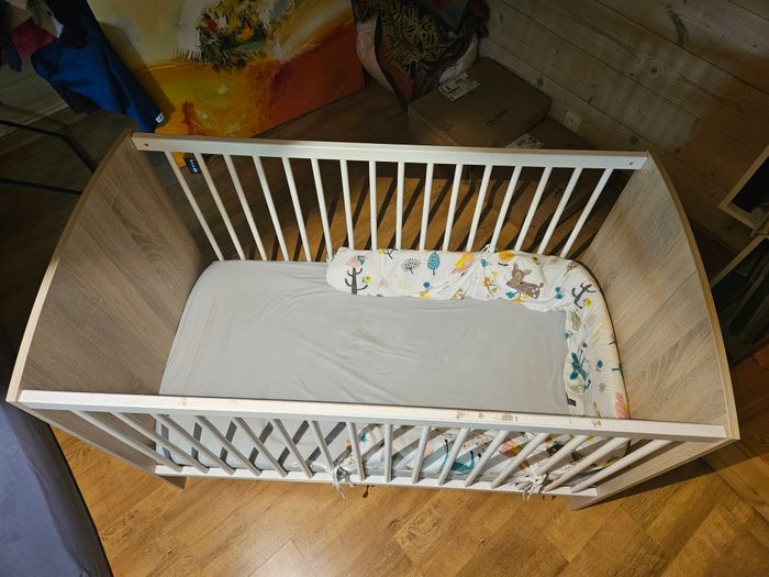 Lit bébé bois + Matelas (60x120cm) - photo numéro 2