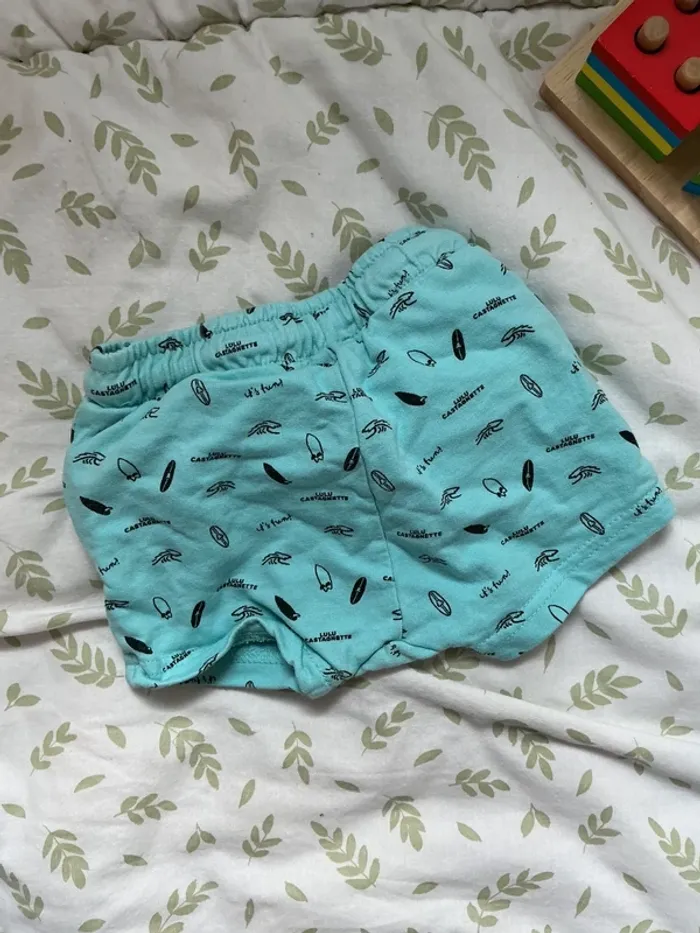 short turquoise a motifs 3 mois lulu castagnette lien de serrage - photo numéro 5