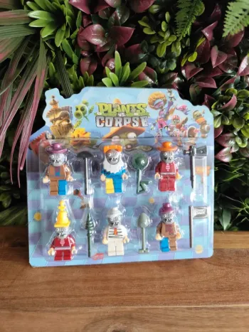 Lot 6 Figurines jouet de construction Zombie vs Plante