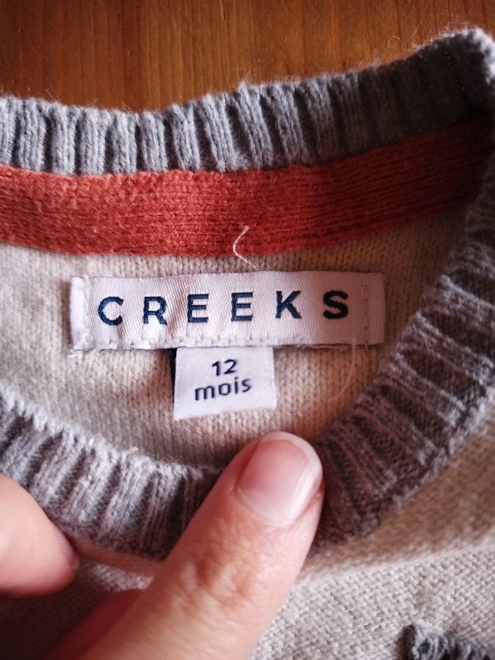 Pull rayé marque creeks taille 1 an (12 mois) - photo numéro 2