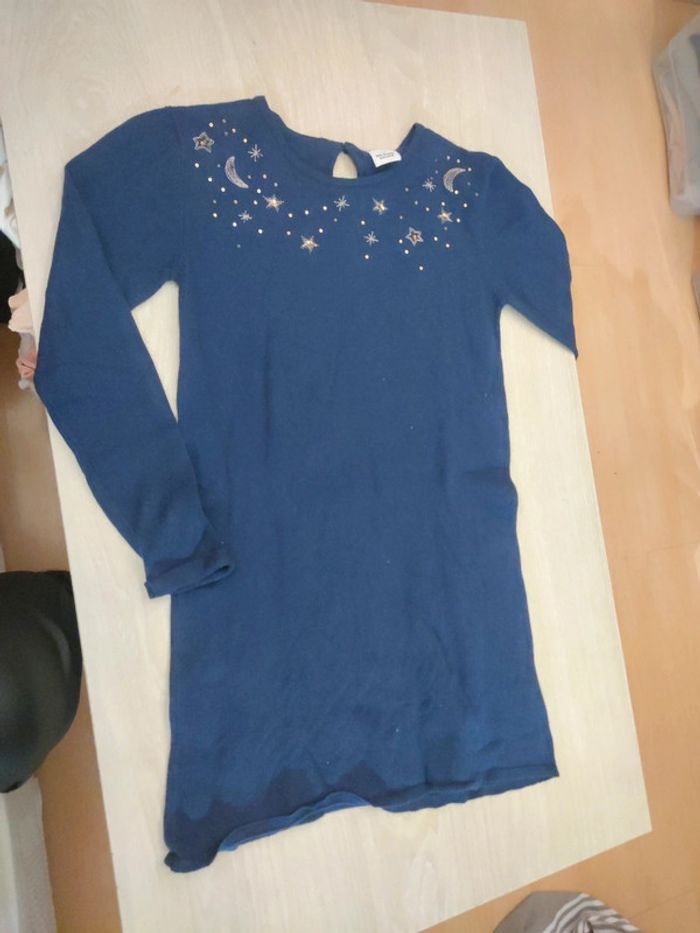 Robe laine marine étoile lune tao 12 ans