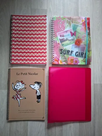 Lot papeterie : cahiers spirale + classeur A4