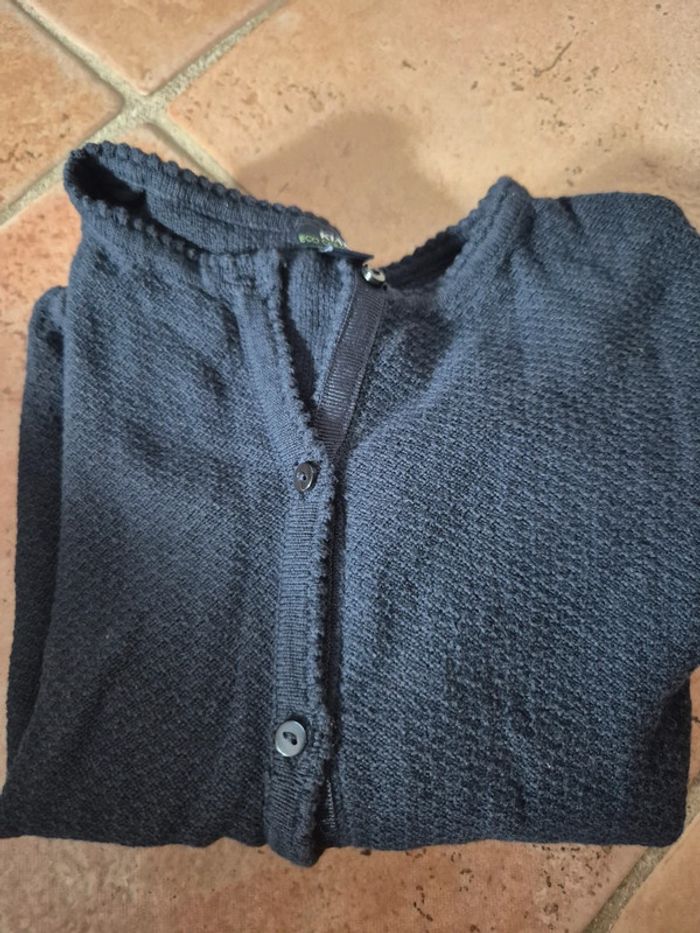 Gilet bébé fille bleu marine - photo numéro 2