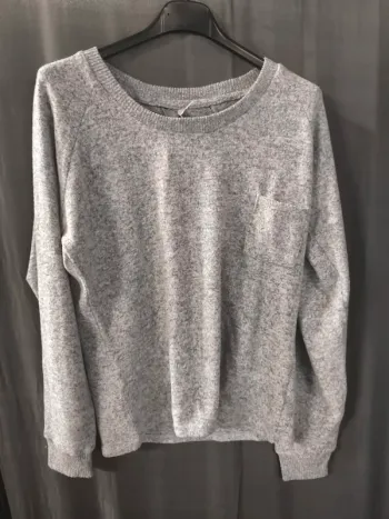 314138 pull gris chiné femme S sans marque