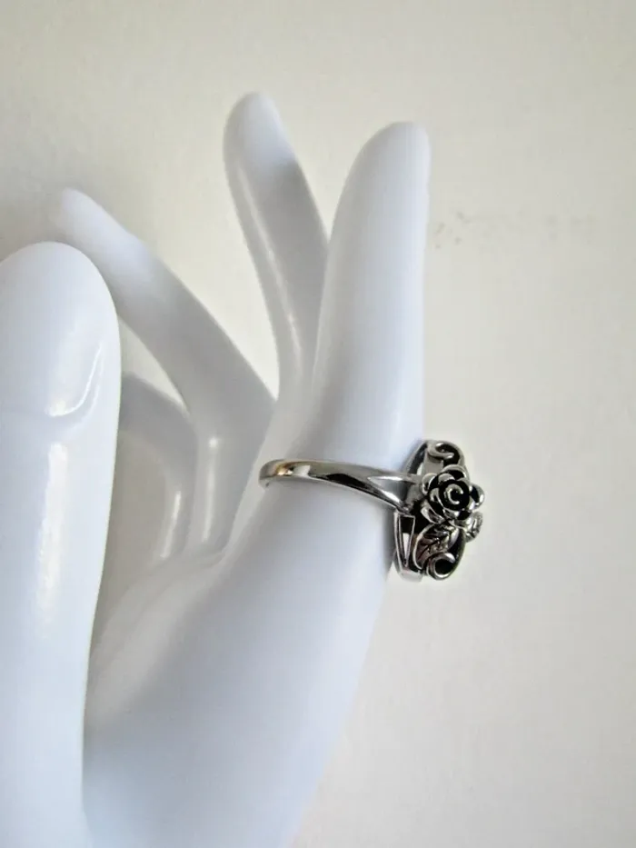 bague en argent 925 + jade synthétique taille 7 = France 54.4 = 17.3 mm - photo numéro 5