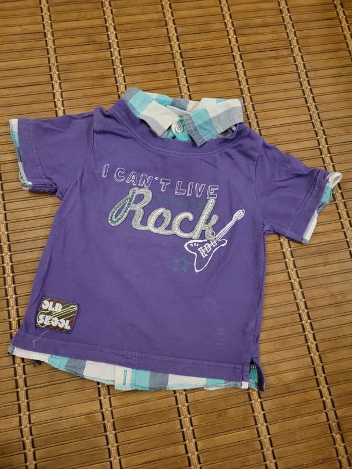 T shirt avec col chemise